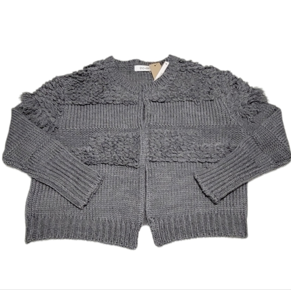 DO+BE  Fringe Knit‎ Open Long Sleeve Hillary Sweater Jacket Women  Size M - Picture 1 of 13